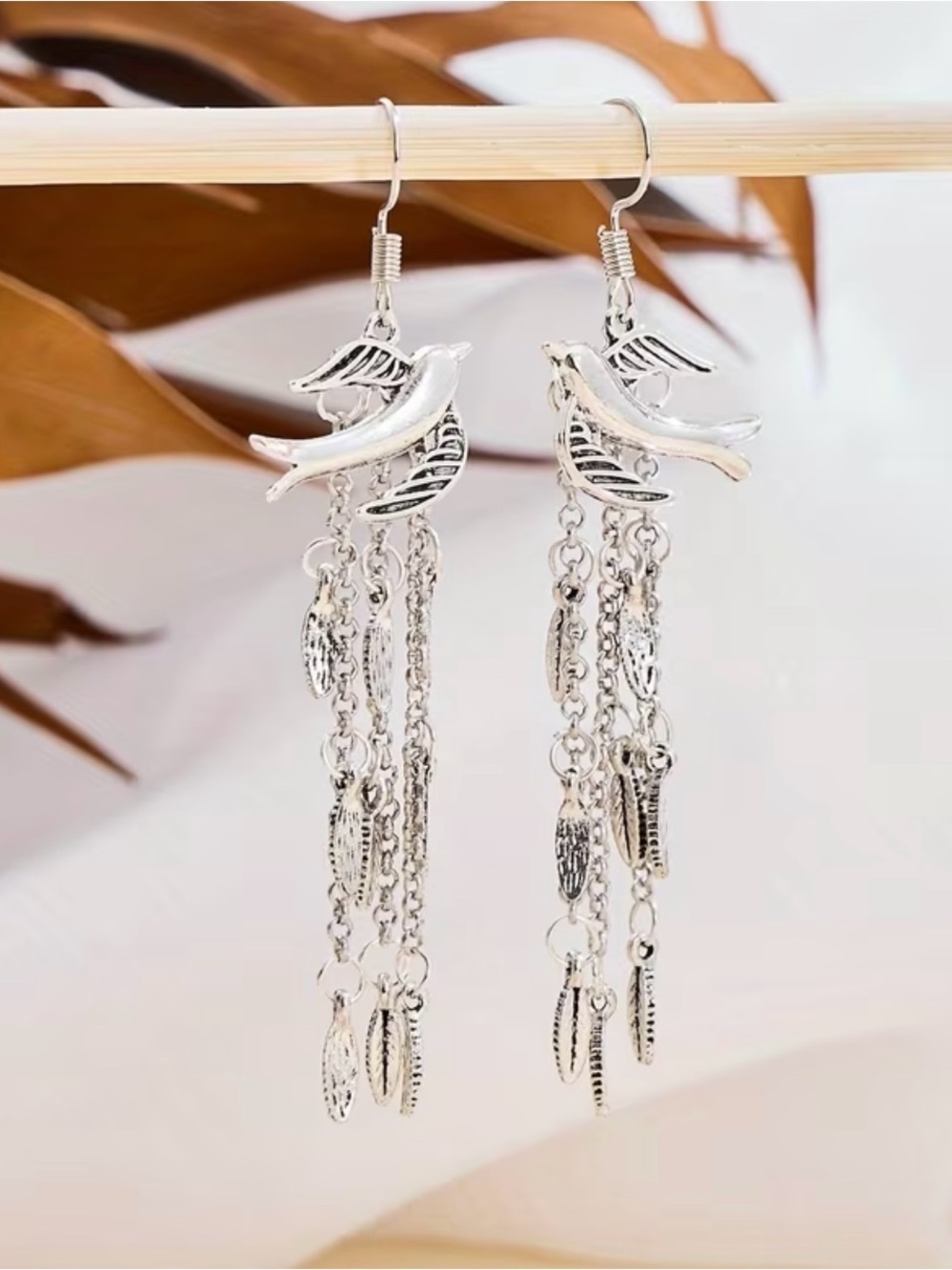 NEW! Vintage Style Silver Bird Dangle Earrings. 🕊️ A9-288 - Picture 4 of 6